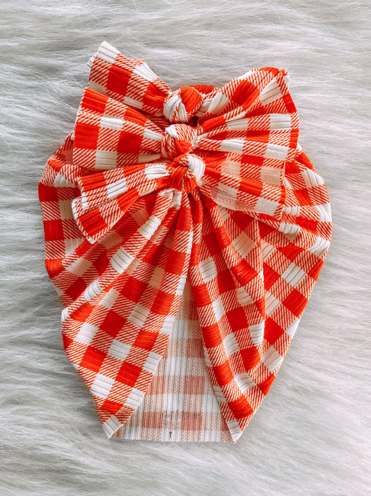 Orange & White gingham